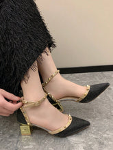 Shiny Pearl & Crystal Buckle Ankle Strap Maxi-Strap Pumps,